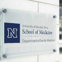 UNR Med logo example on sign