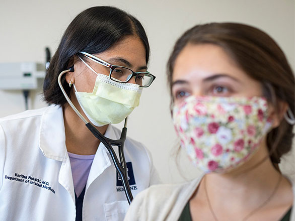 Patient being examined by a doctor