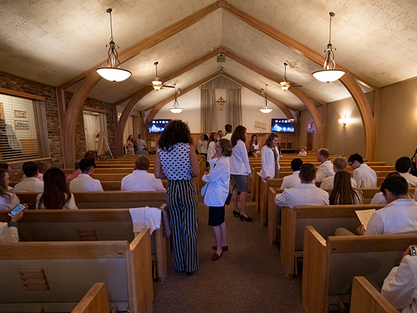 Image inside a church for the annual memorial service