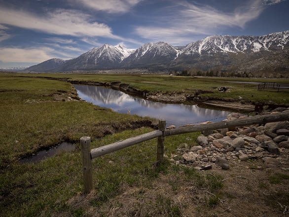 Rural Nevada, with its mountains and pastures