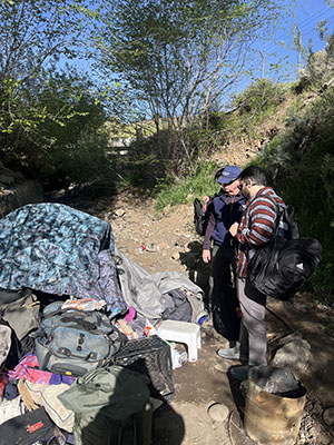 Student volunteers from the SOC visit an encampment to provide care