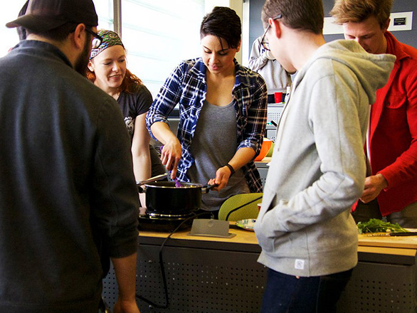Students cooking