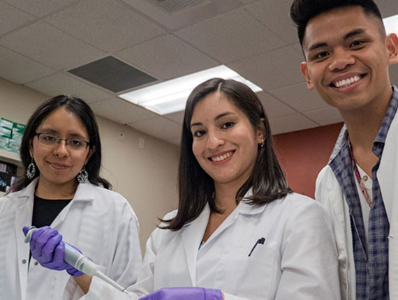 Research Students in lab