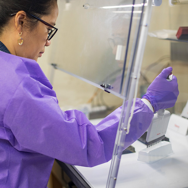Researcher in lab