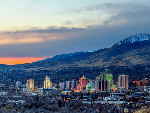 Reno city scape with mountains