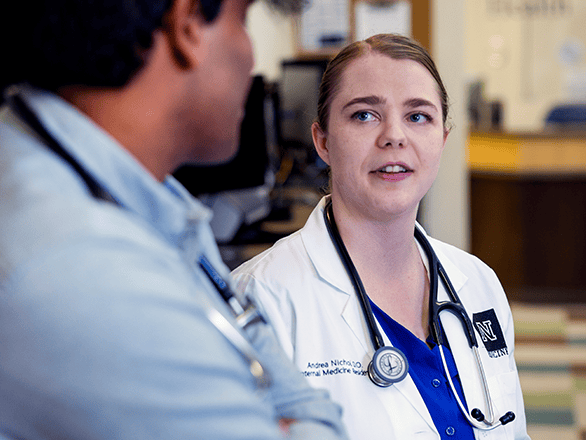 physician assistant student in clinical setting