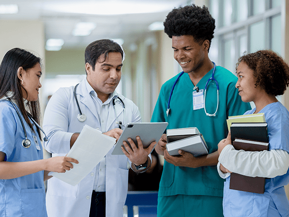 medical students in clinical setting